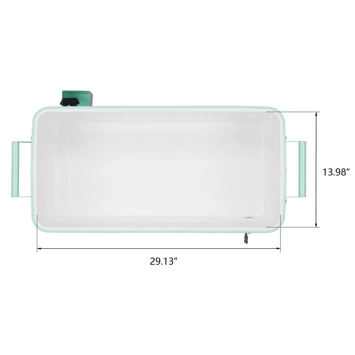 BNSPLY 80 Quart Outdoor Cooler Cart Rolling Ice Chest Cooler Cart, Portable Patio Cooler with Bottle Opener, Handles and Drainage, Standing Cooler for Patio Party, Camping and BBQ, Mint Green