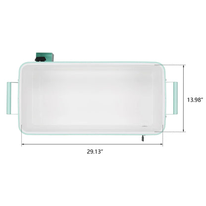 BNSPLY 80 Quart Outdoor Cooler Cart Rolling Ice Chest Cooler Cart, Portable Patio Cooler with Bottle Opener, Handles and Drainage, Standing Cooler for Patio Party, Camping and BBQ, Mint Green