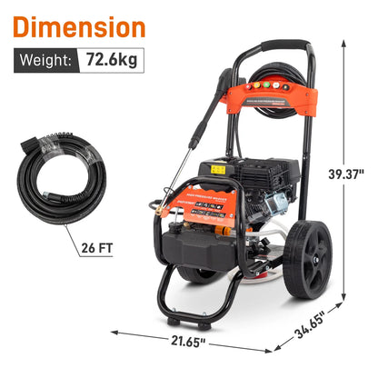 Ktaxon 198CC Gas Pressure Washer, 2700 PSI and 2.3 GPM, for Cars/Fences/Driveways/Homes/Patios
