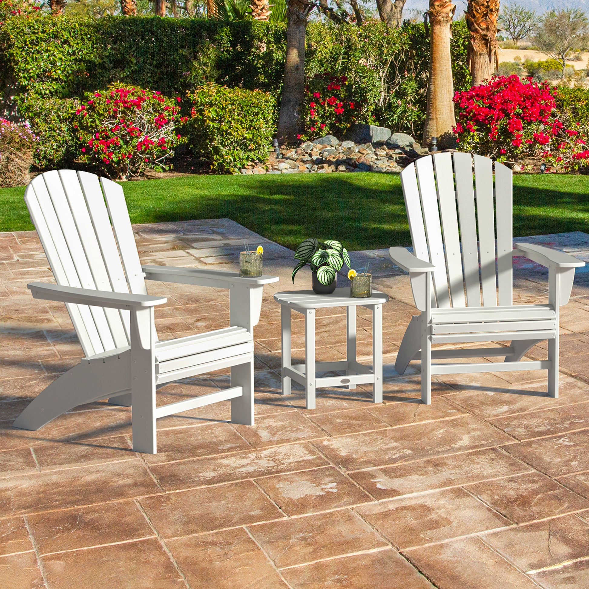 POLYWOOD Portside 3-piece Outdoor Patio Shellback Adirondack Set