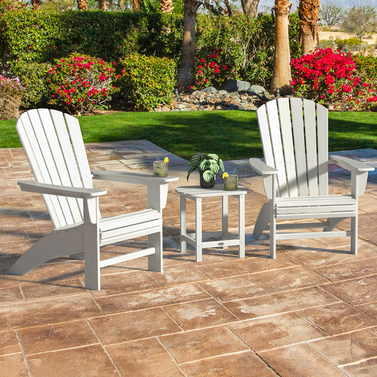 POLYWOOD Portside 3-piece Outdoor Patio Shellback Adirondack Set
