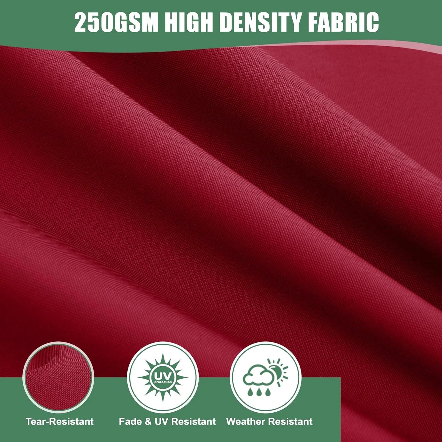 Outdoor Chair Cushions for Patio Furniture with Waterproof Detachable Cover, Deep Seat Couch Cushion Replacement and Backrest Pillow Set for Sectional Sofa, 25.6 x 25.6 Inch, Red