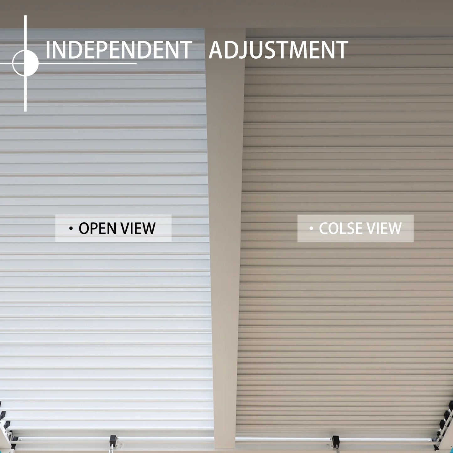 Aoodor 10 Ft. W x 13 Ft. D Outdoor Patio Top Louvered Pergola Adjustable Louvered Sloping Roof Wall-Mounted Pergola for Garden, Backyard