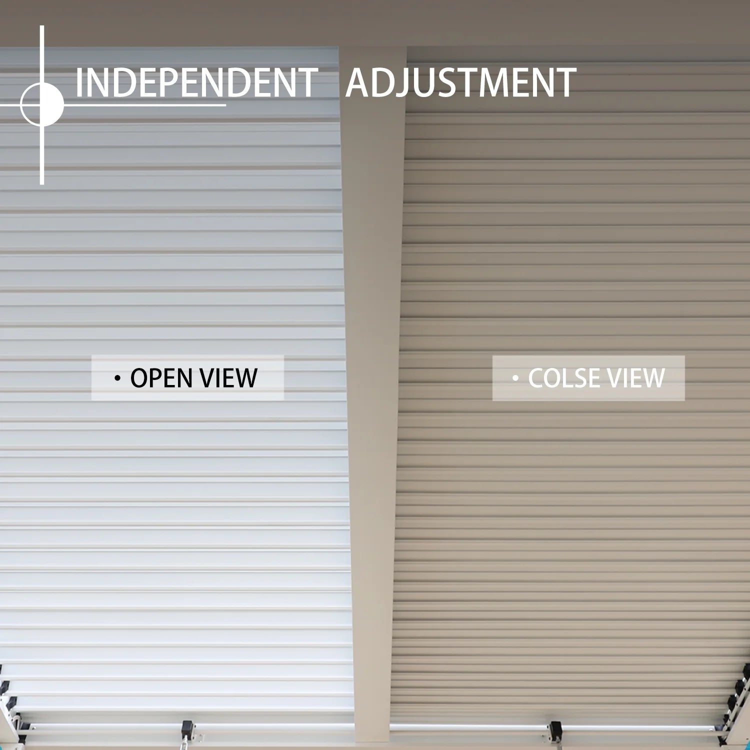 Aoodor 10 Ft. W x 13 Ft. D Outdoor Patio Top Louvered Pergola Adjustable Louvered Sloping Roof Wall-Mounted Pergola for Garden, Backyard
