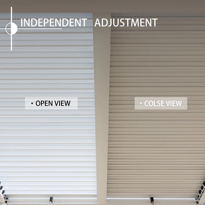 Aoodor 10 Ft. W x 13 Ft. D Outdoor Patio Top Louvered Pergola Adjustable Louvered Sloping Roof Wall-Mounted Pergola for Garden, Backyard
