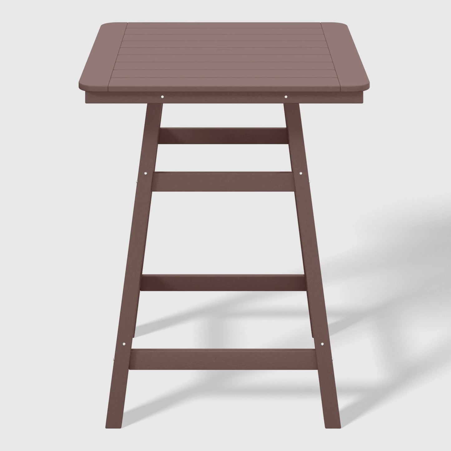 WestinTrends Outdoor 37" Counter Height HDPE Patio Square Bar Table, Dark Brown