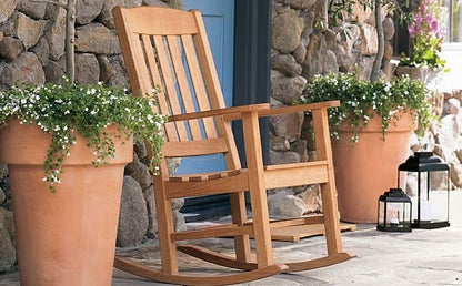 WholesaleTeak Outdoor Patio Sunbrella Fabric Seat & Back Cushion for Devon Rocker or Rocking Arm Chair (Rocker not included) #WMRKDVCS1