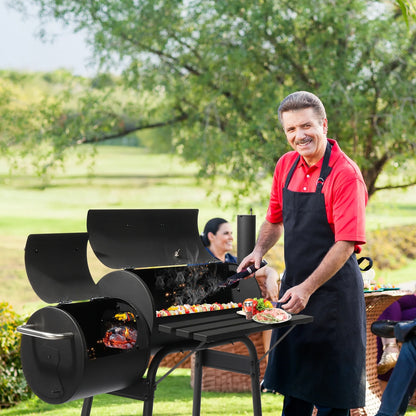 BAYUELSWU Charcoal Grills with Offset Smoker, Camping Grill 44-inch Outdoor BBQ Grill Portable for Backyard Camping Garden Patio (Black)