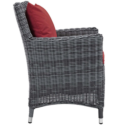 Modway Summon 11 Piece Outdoor Patio Sunbrella Dining Set in Canvas Gray