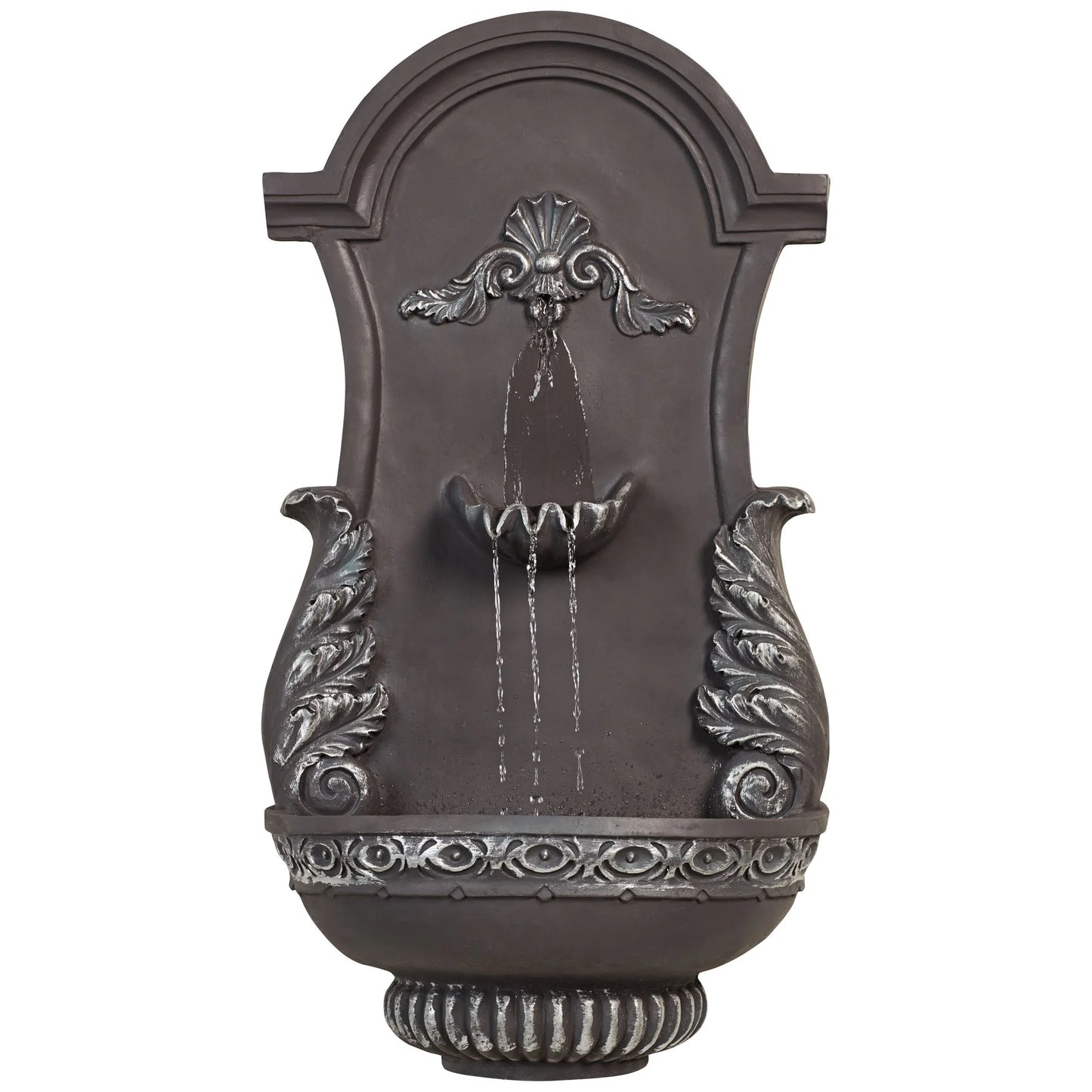 San Pablo Ornate 33" High Large Italian Indoor Outdoor Decor Gray Resin Wall Fountain Outside Garden Patio