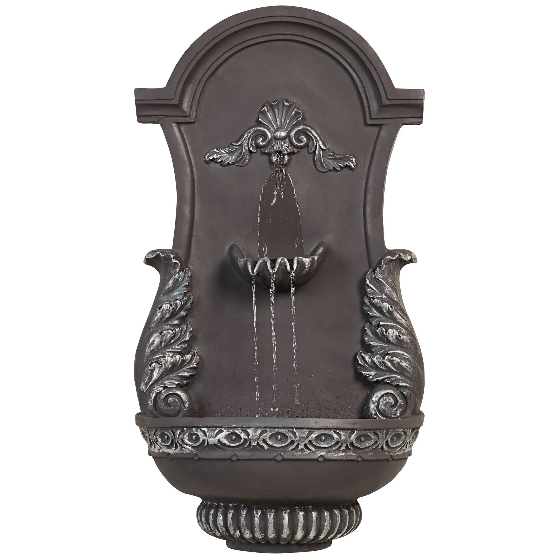 San Pablo Ornate 33" High Large Italian Indoor Outdoor Decor Gray Resin Wall Fountain Outside Garden Patio