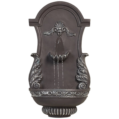 San Pablo Ornate 33" High Large Italian Indoor Outdoor Decor Gray Resin Wall Fountain Outside Garden Patio