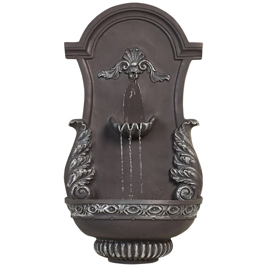 San Pablo Ornate 33" High Large Italian Indoor Outdoor Decor Gray Resin Wall Fountain Outside Garden Patio