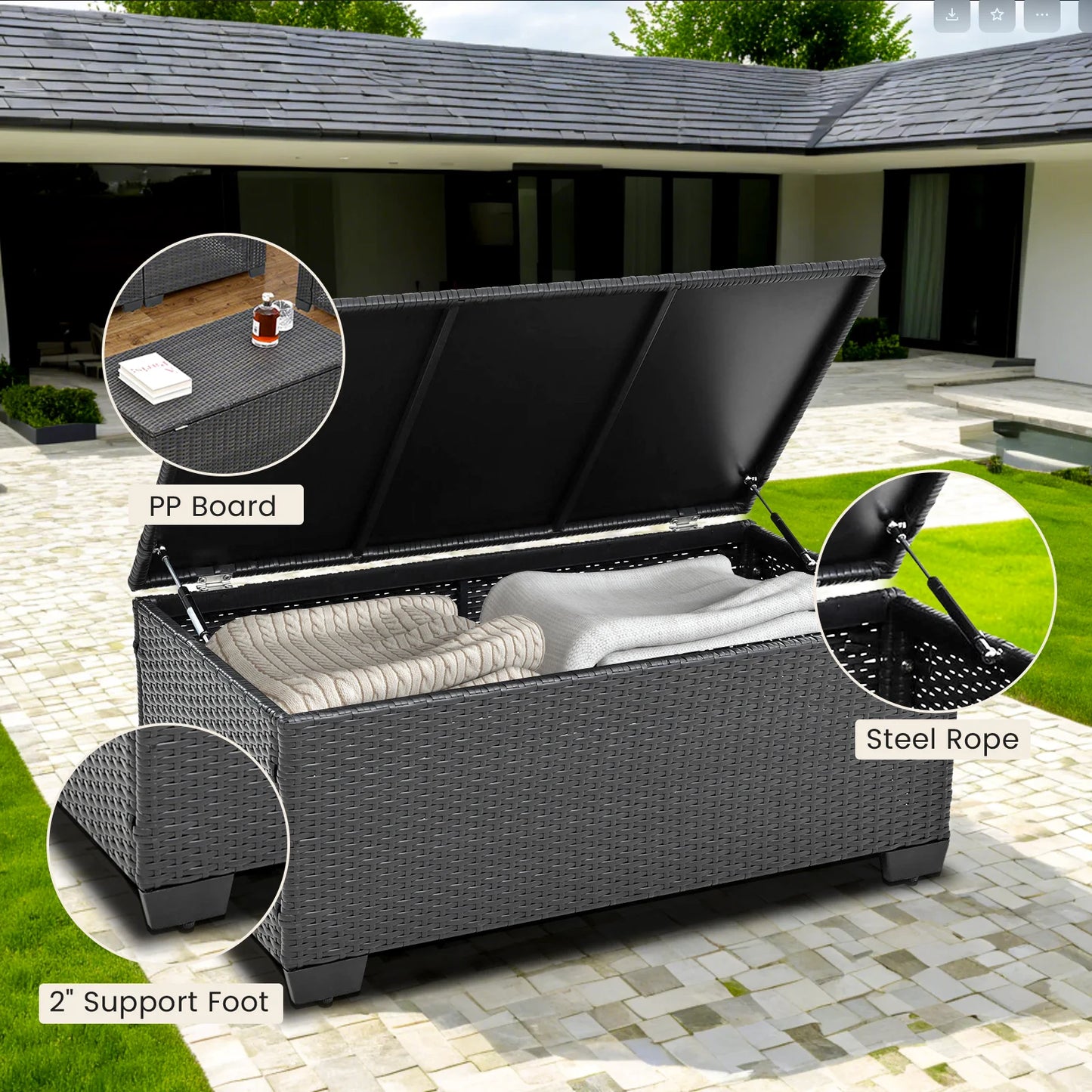 10 Pieces Patio Furniture Sets Outdoor,Manual Weaving Wicker Rattan Sectional Sofa Patio Conversation Sets with Cushions & Coffee Table with Hidden Storage for Outside, Balcony, Porch