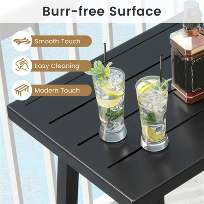 Spaco 36 Inches Patio Counter Height Bar Table with Adjustable Foot Pads, Deck Furniture, Outdoor Patio Furniture-Black