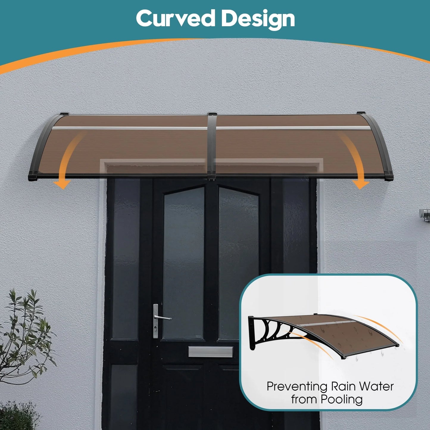 MCombo Window and Front Door Patio Cover and Outdoor Awning (40"×80") Home Garden Yard Outdoor Living Garden Structures Shade Awnings Canopies Window Awning Window Shade Outdoor Front Door Shelter Sun