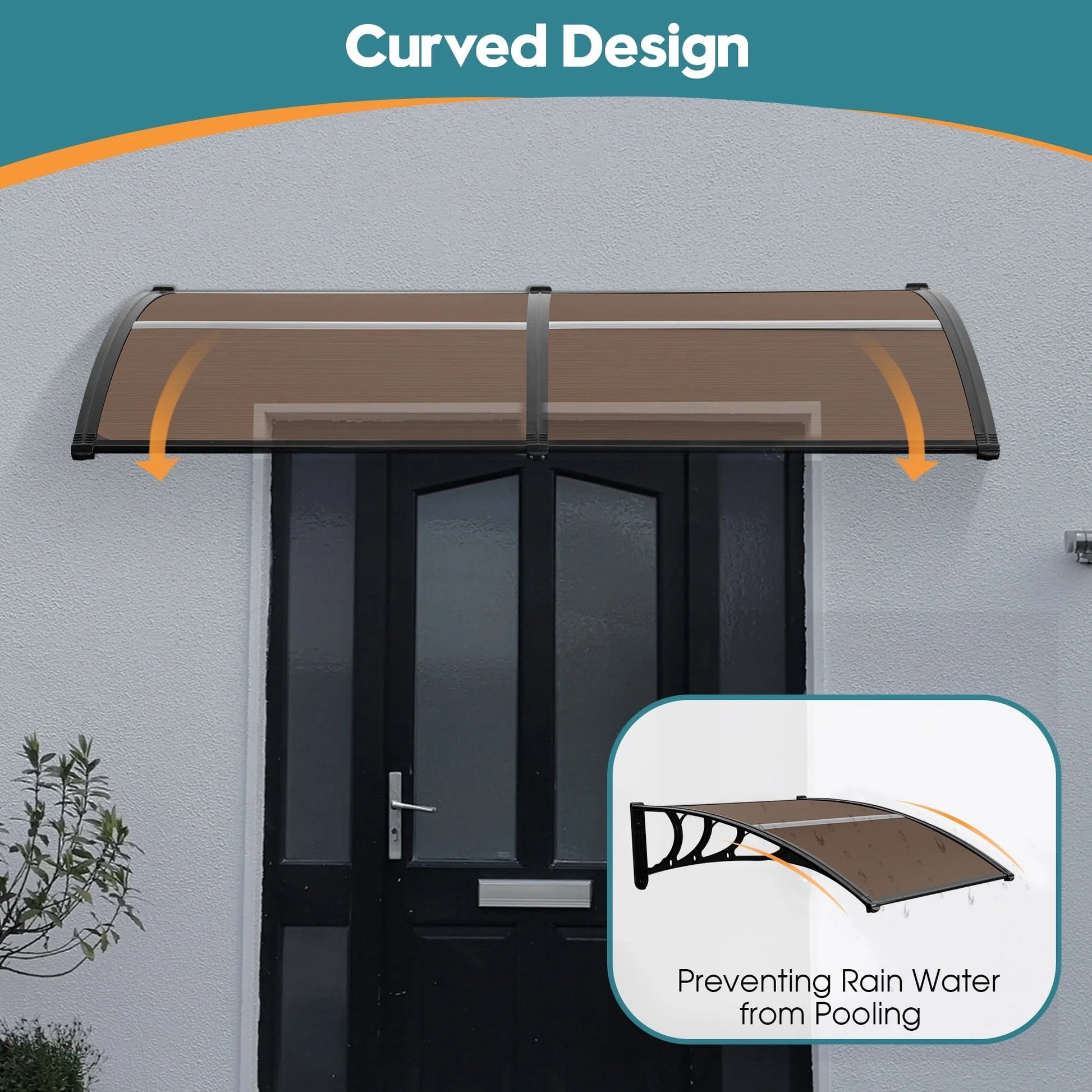 MCombo Window and Front Door Patio Cover and Outdoor Awning (40"×80") Home Garden Yard Outdoor Living Garden Structures Shade Awnings Canopies Window Awning Window Shade Outdoor Front Door Shelter Sun