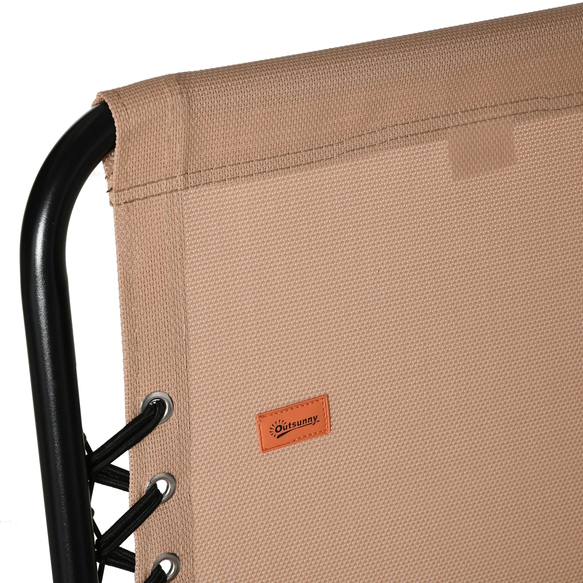Outdoor Patio Folding Chair Portable Chair for Camping Lawn with Armrest Grey/Beige
