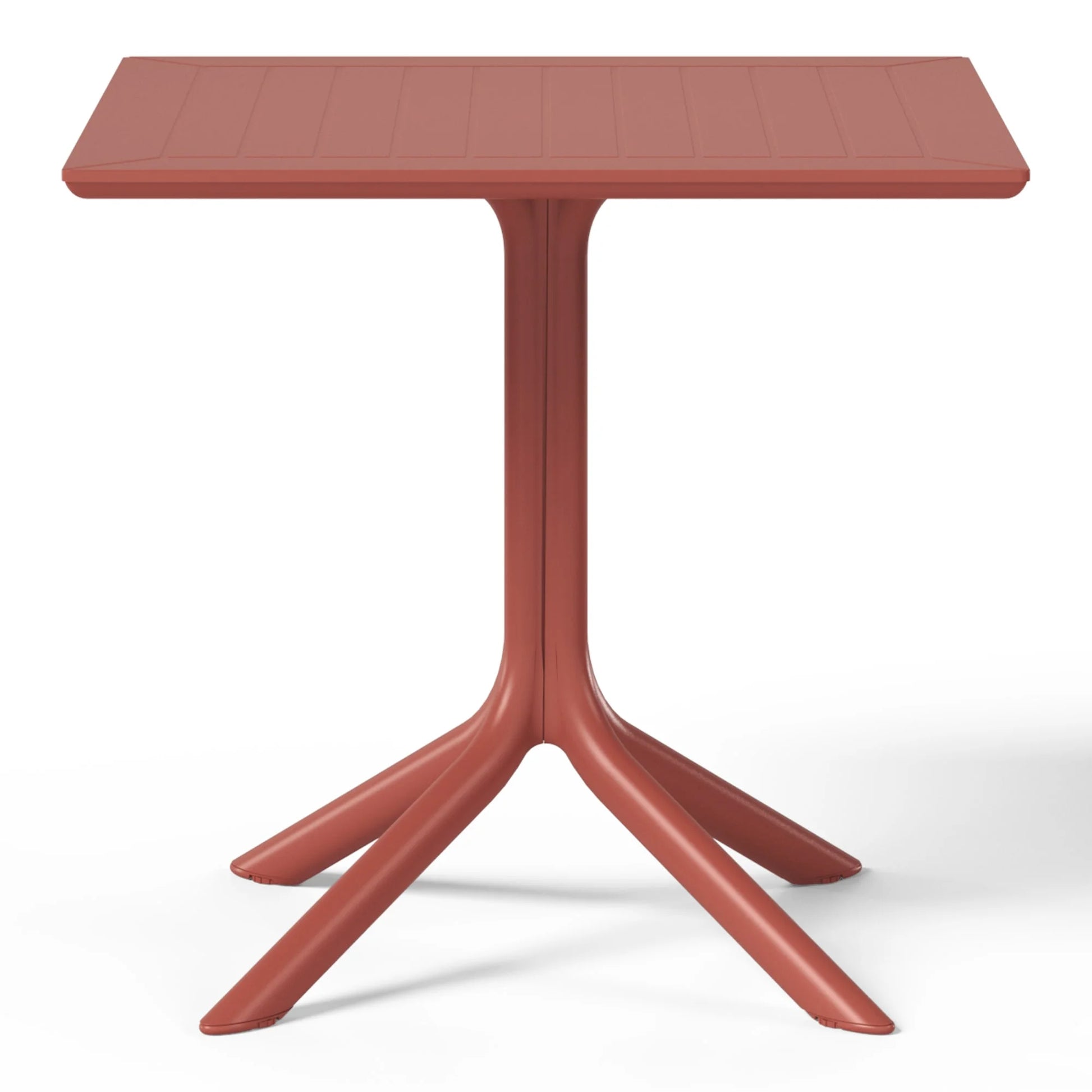 WestinTrends Playa 31.5" Square Outdoor Plastic Resin Patio Dining Table for 4, Red