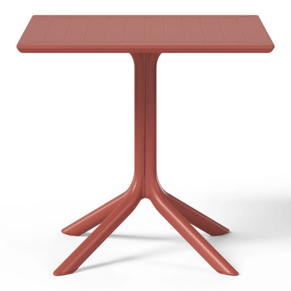 WestinTrends Playa 31.5" Square Outdoor Plastic Resin Patio Dining Table for 4, Red