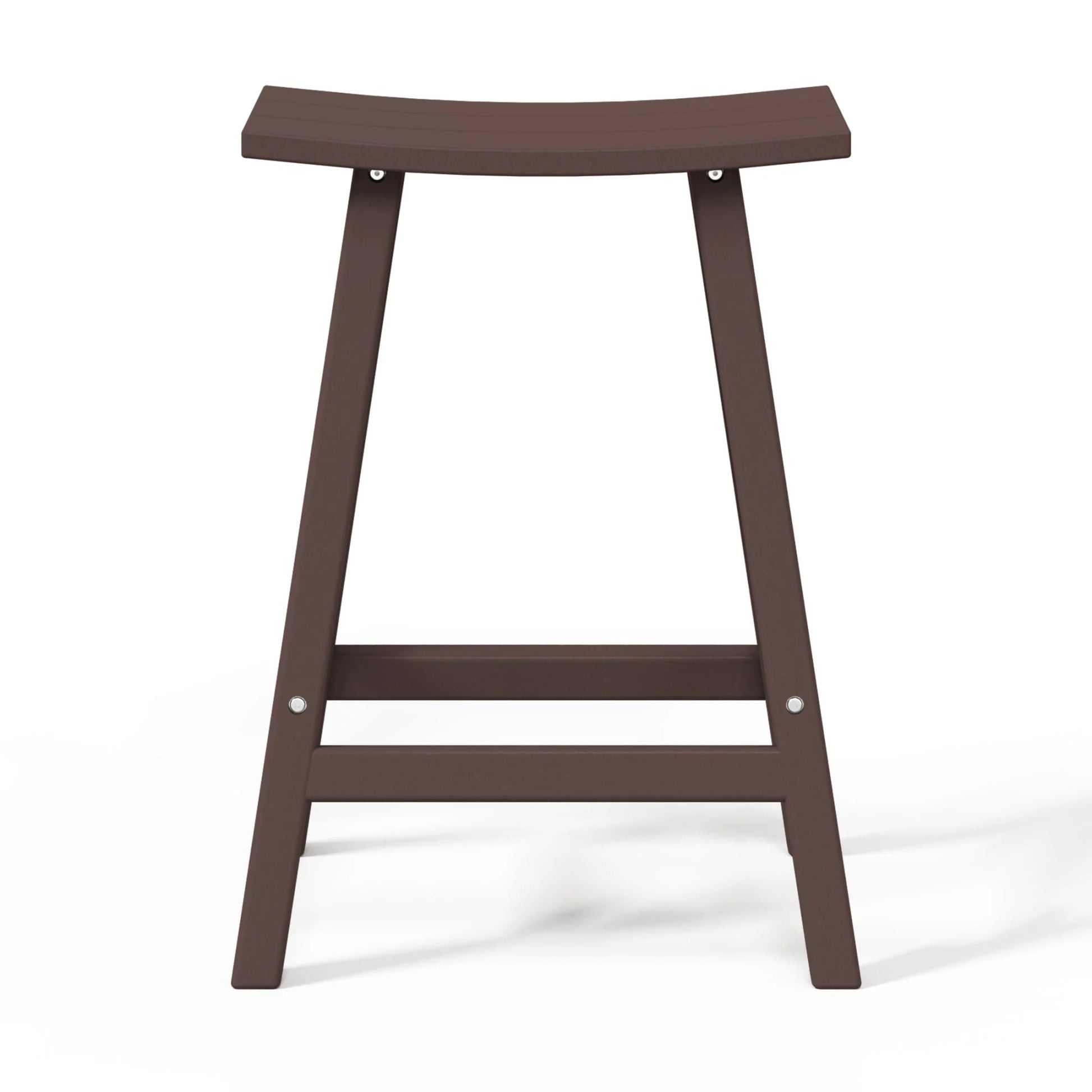 WestinTrends Malibu HDPE Outdoor Patio 24" Bar Stool Saddle Seat (Set of 2), Dark Brown