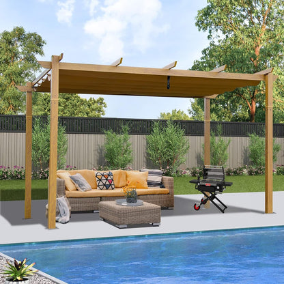 Outdoor Pergola with Adjustable Roof,Modern Metal Patio Aluminum Pergola,Reinforced Frame Outdoor Shelter with Sun Shade Canopy,Shade Cover for Garden,Backyard and Deck