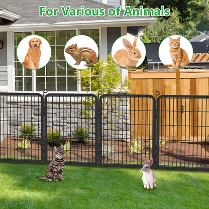 Garden Fence with Gate Fencing No Dig Fence Panels 30ft(L)32in(H) for Yard Animal Barrier Decorative Garden Fencing for Backyard Patio Garden Fences and Borders for Dogs