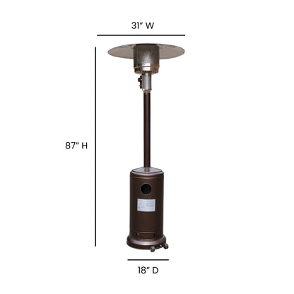 Emma + Oliver Outdoor Patio Heater - Bronze - 7.5 Feet Round Steel Patio Heater - 40,000 BTU's