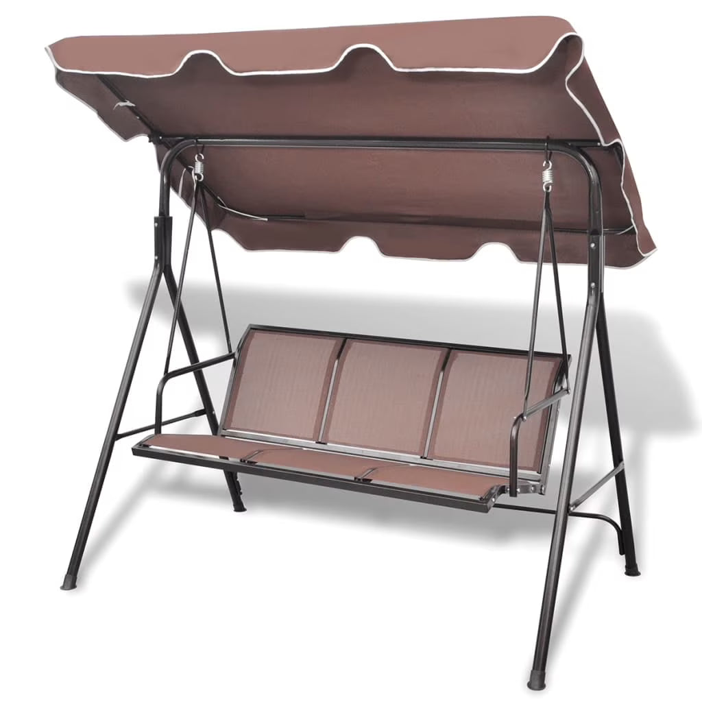 vidaXL Patio Swing Chair Outdoor Swing Bench with Adjustable Canopy Swing Seat