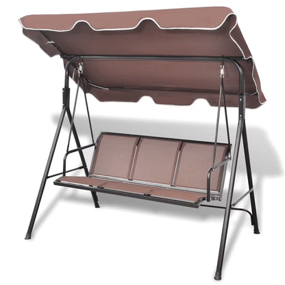 vidaXL Patio Swing Chair Outdoor Swing Bench with Adjustable Canopy Swing Seat