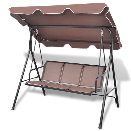 vidaXL Patio Swing Chair Outdoor Swing Bench with Adjustable Canopy Swing Seat
