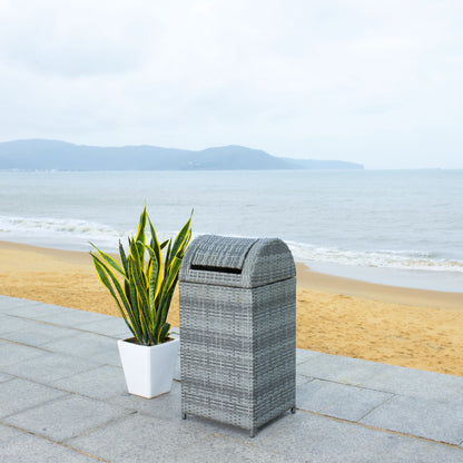 Safavieh Serapis Outdoor Patio Trash Bin - Black