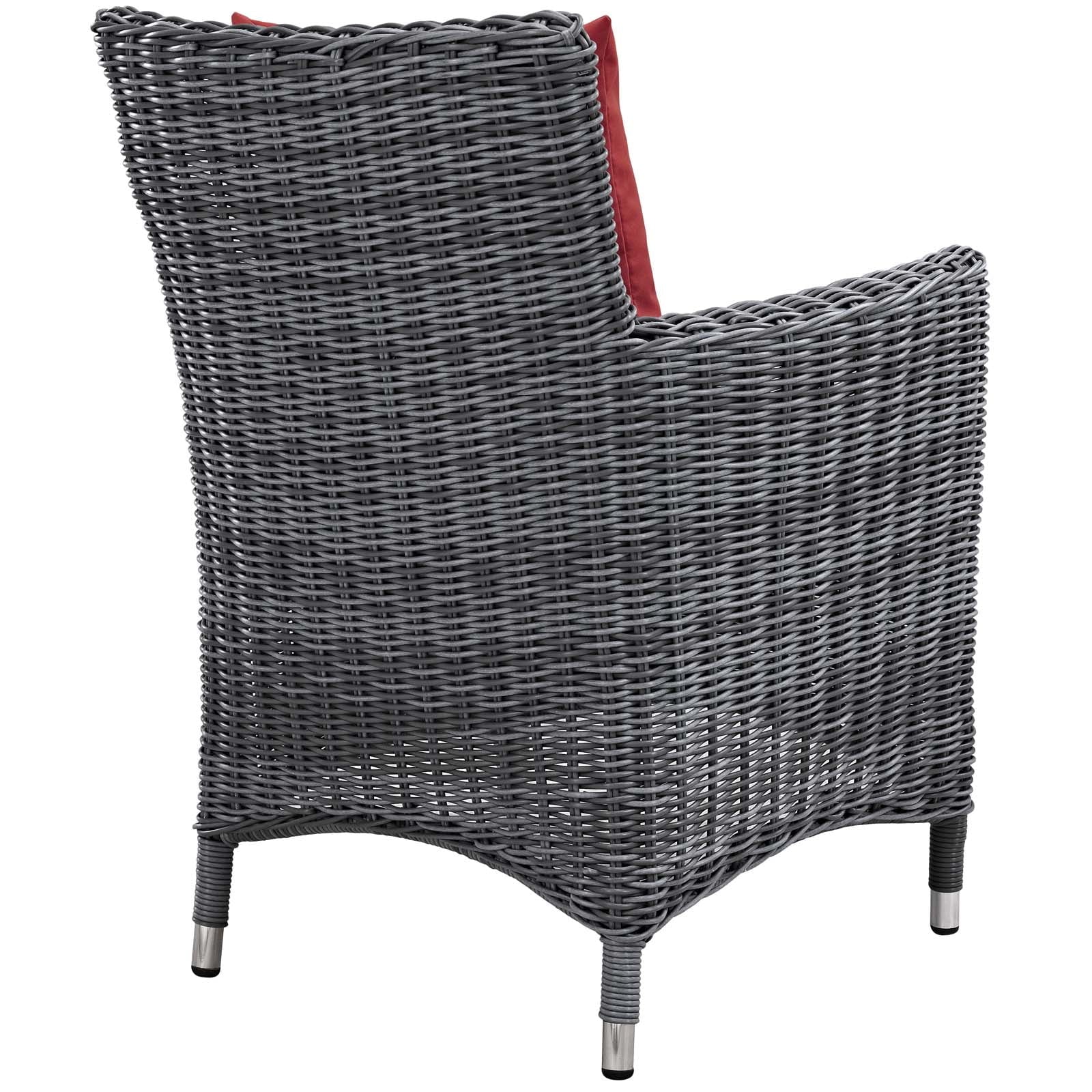 Modway Summon 11 Piece Outdoor Patio Sunbrella Dining Set in Canvas Gray