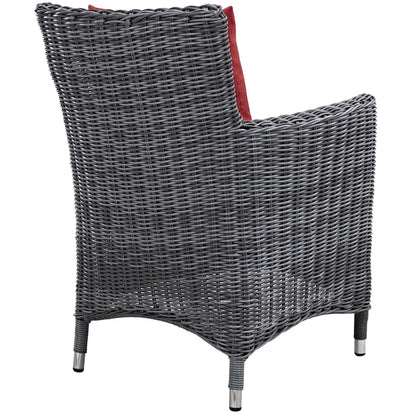 Modway Summon 11 Piece Outdoor Patio Sunbrella Dining Set in Canvas Gray