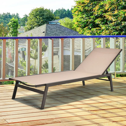 Costway Patio Lounge Chair Chaise Recliner Back Adjustable Garden Deck Brown