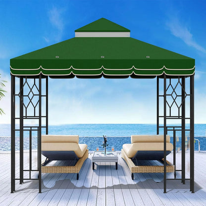 10x10 Canopy Replacement Top Double Tiered Gazebo Cover for Yard, Patio & Garden Durable Sunshade Replacement (Navy Blue)