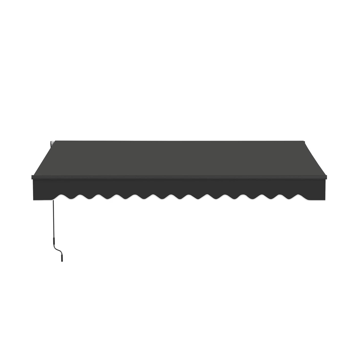 ALEKO 13' x 10' Manual Retractable Grey White Stripes Patio Awning Sunshade