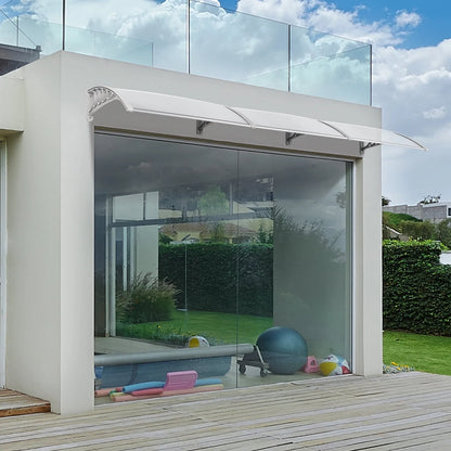 Zimtown 40"x120" Patio Front Door Patio Cover Awning Transparent Board & Gray Holder