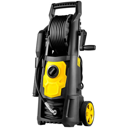BENTISM Electric Pressure Washer, 2000 PSI 1.76 GPM 30 ft Hose & Reel, 5 Quick Connect Nozzles, Foam Cannon, Portable to Clean Patios, Cars, Fences, Driveways, ETL Listed