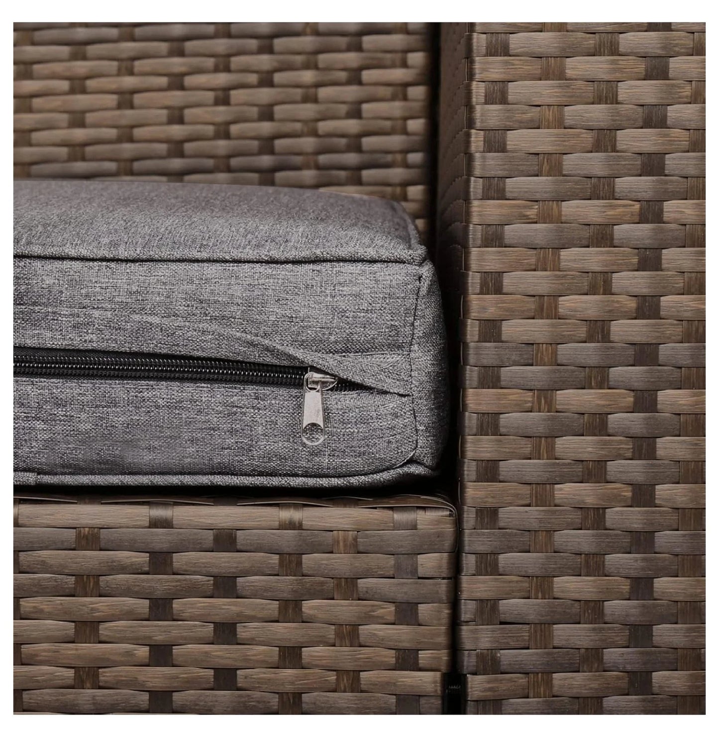 Patio Cushion Covers Replacement - 18 Piece Set for Sectional Sofa, Rattan Furniture, Dark Grey, Waterproof, Zippered, Washable Slipcovers