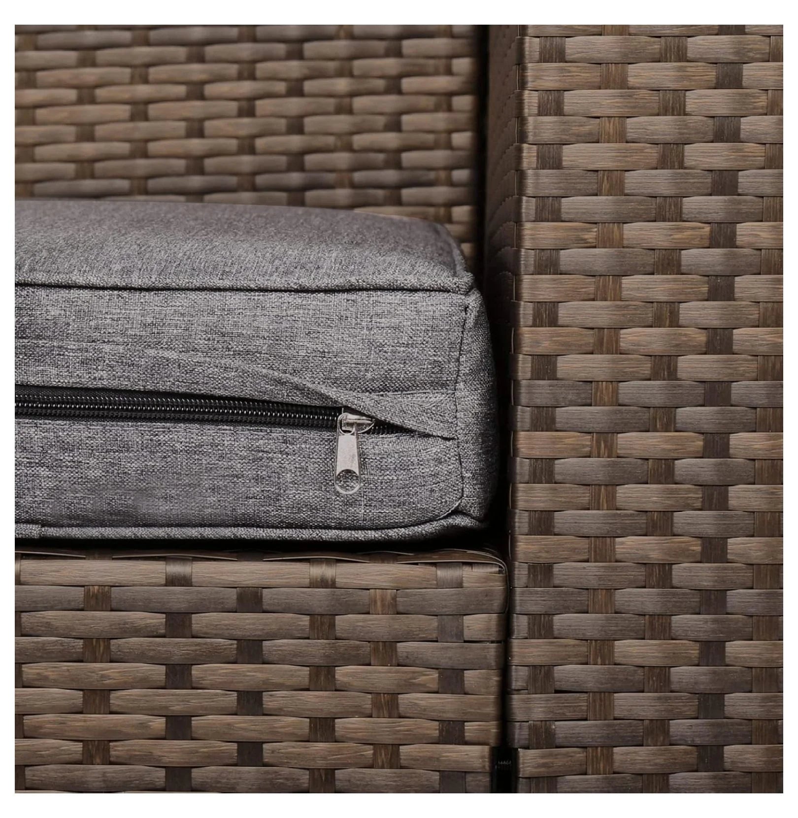 Patio Cushion Covers Replacement - 18 Piece Set for Sectional Sofa, Rattan Furniture, Dark Grey, Waterproof, Zippered, Washable Slipcovers