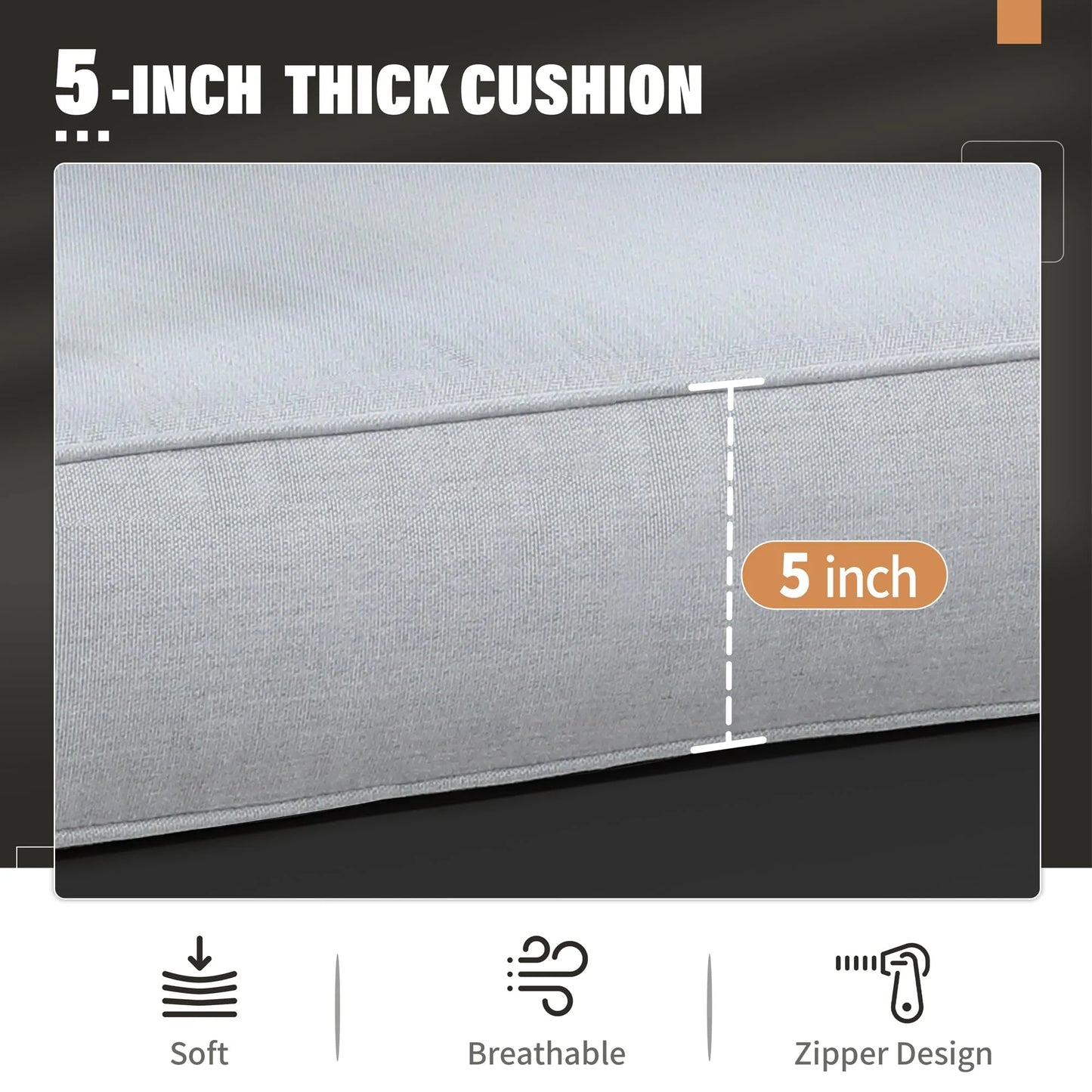 CozyHom 5 Pcs Outdoor Patio Aluminum Furniture Sofa Sets, Outside Patio Conversation Couch Sets With Table& Cushions for Garden Porch, Gray