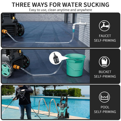 2024 Upgraded Electric Pressure Washer 4300 PSI 2.8 GPM Power Washer with Extra Hose, 23ft Hose 35ft Power Cord, 4 Nozzle and Detergent Tank for Cars, Fences, Patio