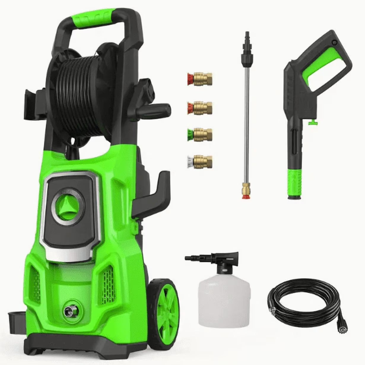NEXPOW Electric Pressure Washer, 4000PSI Max 2.6 GPM Power Washer with 30 ft Hose, 4 Different Pressure Tips, Foam Cannon, Perfect for Cars, Patios