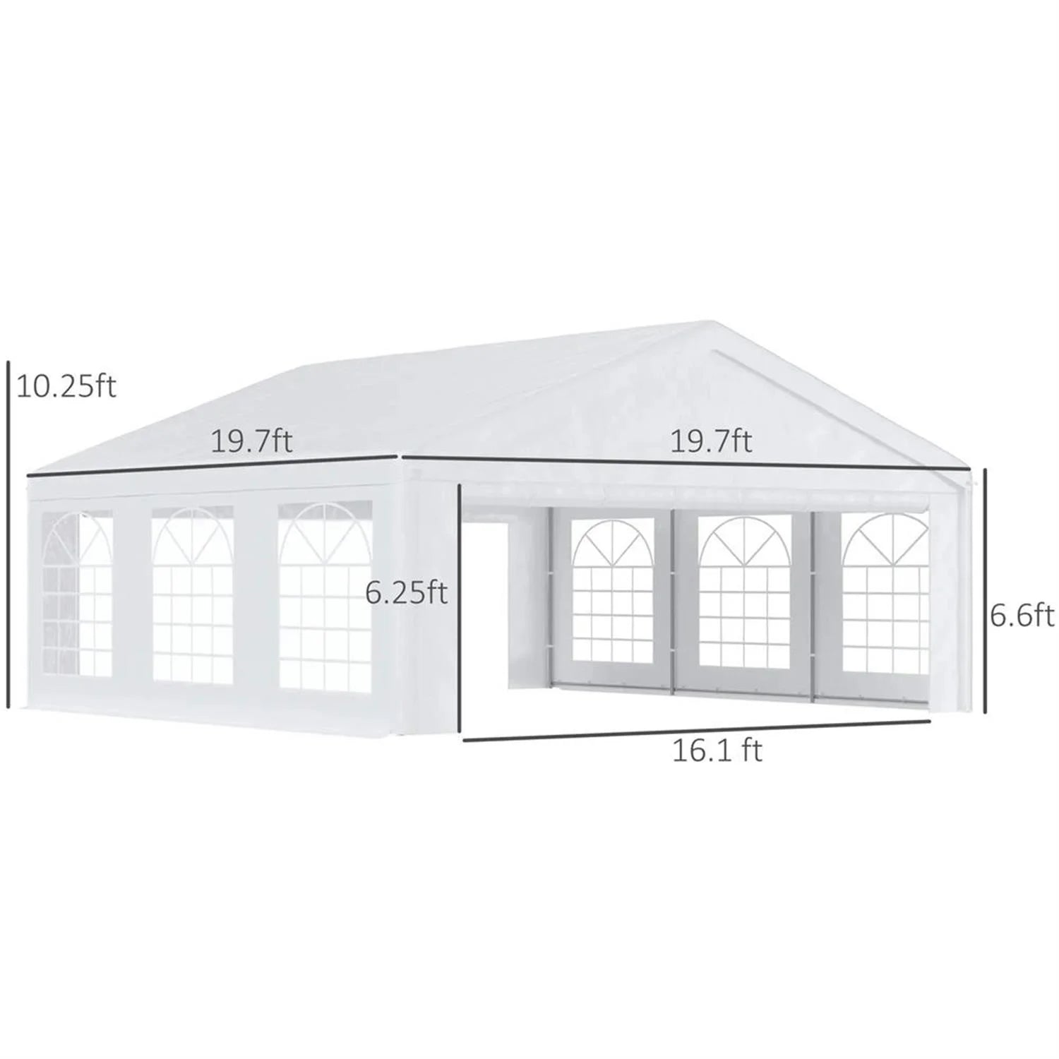 Demi Bonn 20 x 20 ft Party Tent, Wedding Tent, Outdoor Heavy Duty Canopy with Sidewalls, Patio Gazebo Pavilion Shelter Canopies for Event, White
