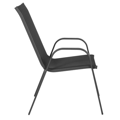 Flash Furniture Flash Furniture Brazos Series Outdoor Stackable Patio Chairs for Adults, Set of 4, Black