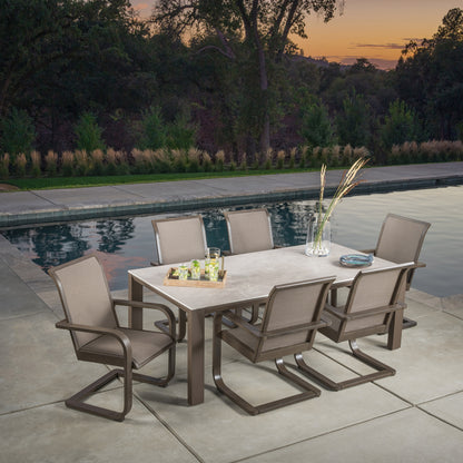 SunVilla Gibson 7-piece Outdoor Patio Sling Dining Set