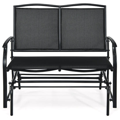 Costway Patio Glider Rocking Bench Double 2 Person Chair Loveseat Garden Black