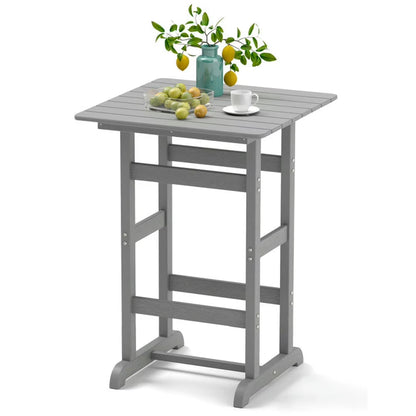 GVN Outdoor Eating Tables,Patio Table,30 Inch Square Bar Table Dining Table with Slatted Tabletop for Poolside-Navy
