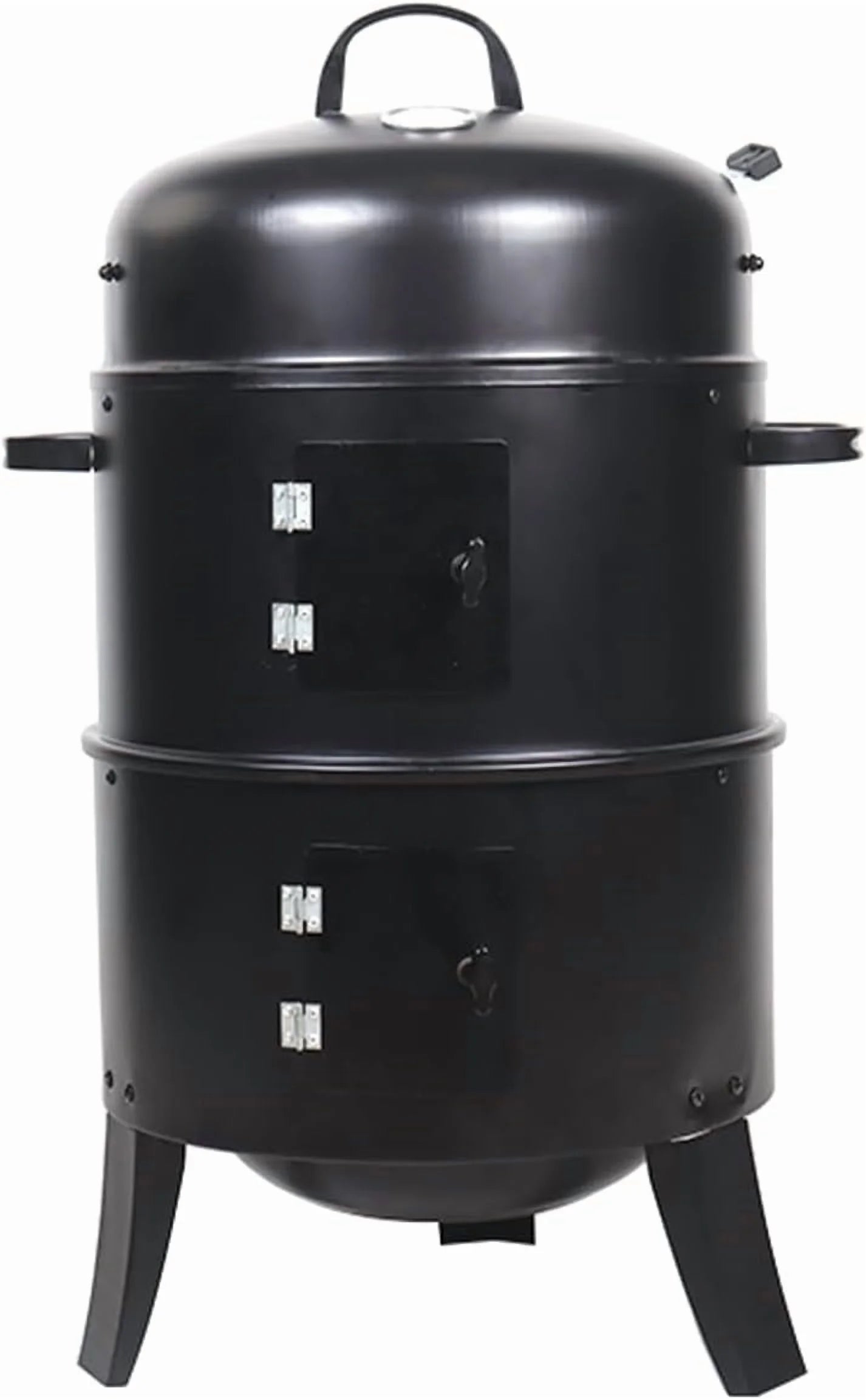 16 inch Vertical Charcoal Smoker, BBQ Grill, Fire Pit, 3-in-1 with Built-in Thermometer, Adjustable Air Vent, Idea for Parties, Backyard, Patio, Camping